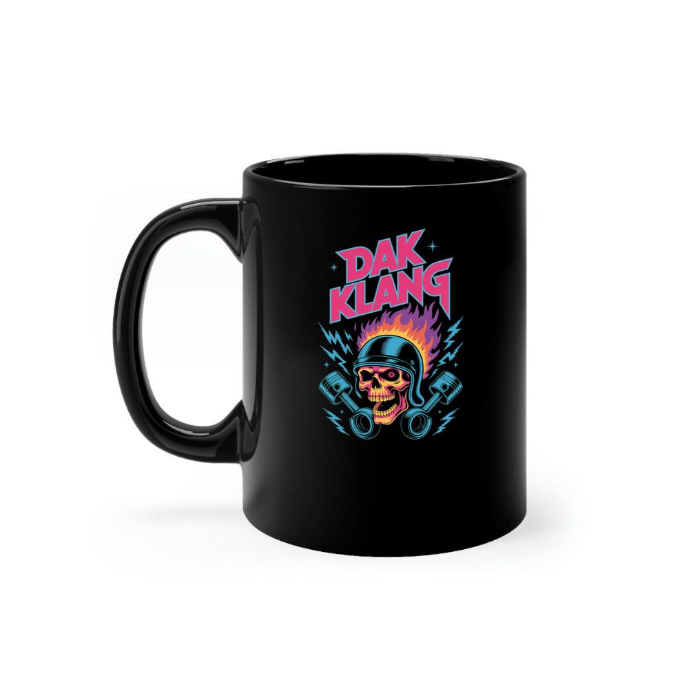 Dak Klang Skull Helmet Fire Neon Graphic Mug