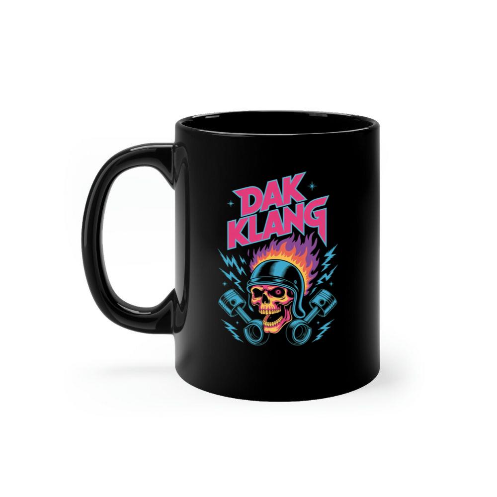 Dak Klang Skull Helmet Fire Neon Graphic Mug