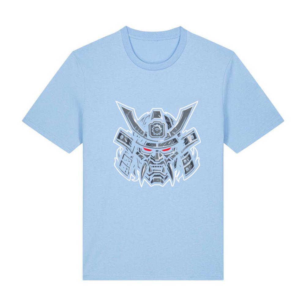 Dark Mecha Samurai Helmet Gray T-Shirt