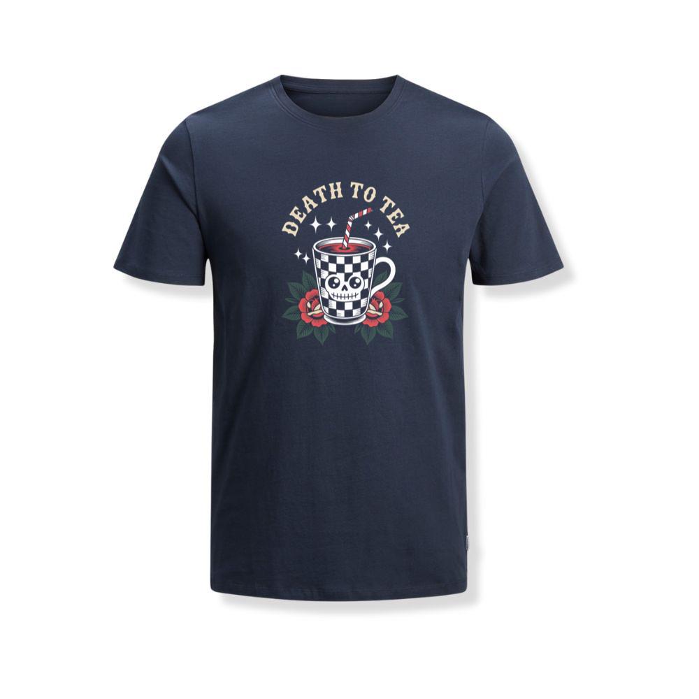 Death to Tea Skull Mug Retro Graphic TShirts Somoslasia