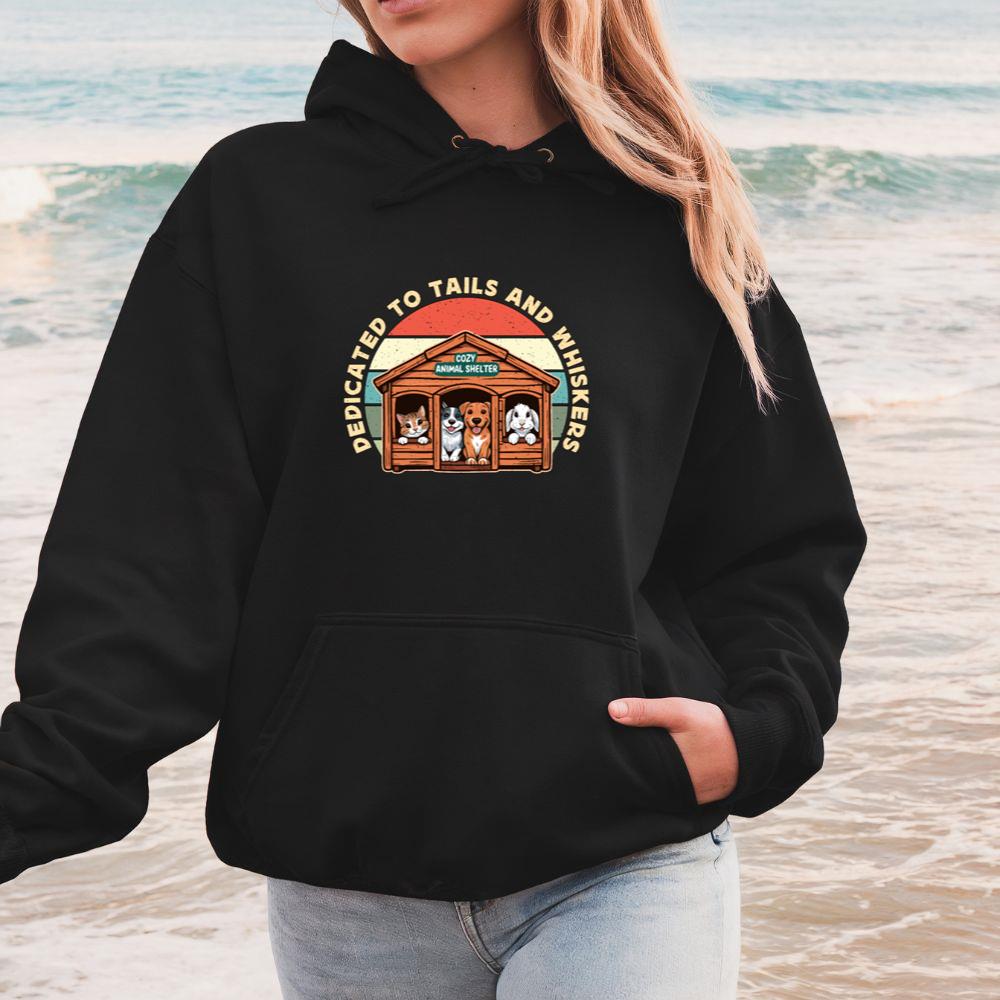 Dedicated to Tails and Whiskers Animal Shelter Foster Home Gift Hoodie