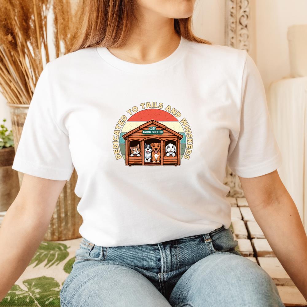 Dedicated to Tails and Whiskers Animal Shelter Foster Home Gift T-Shirt
