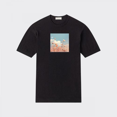 Delicate Flowers Reach Towards a Soft, Cloud-Scattered Sky T-Shirts