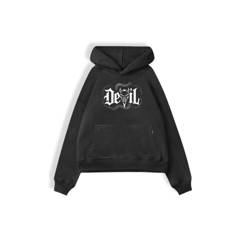 Devil Dark Gothic Face Graphic Hoodie