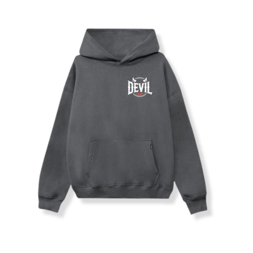 Devil Horns Typography Graphic Hoodie