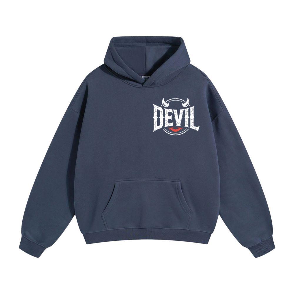 Devil Horns Typography Graphic Hoodie