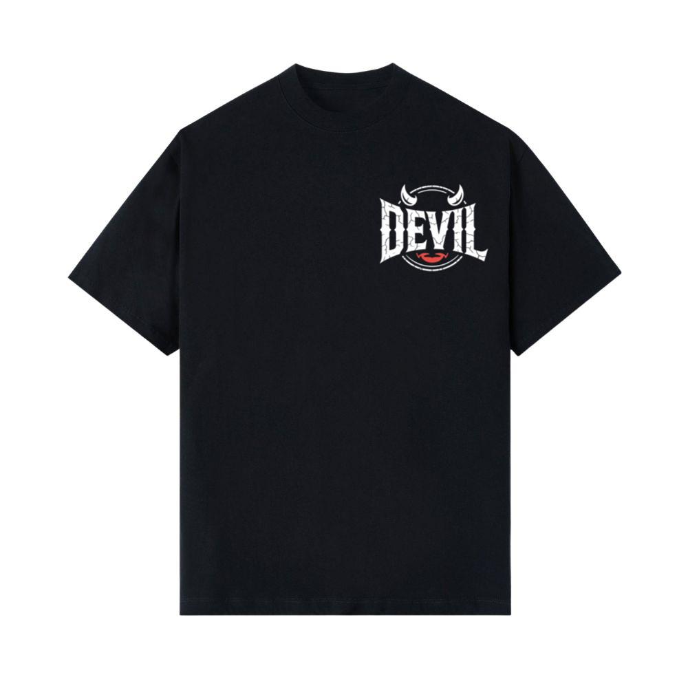 Devil Horns Typography Graphic T-Shirt