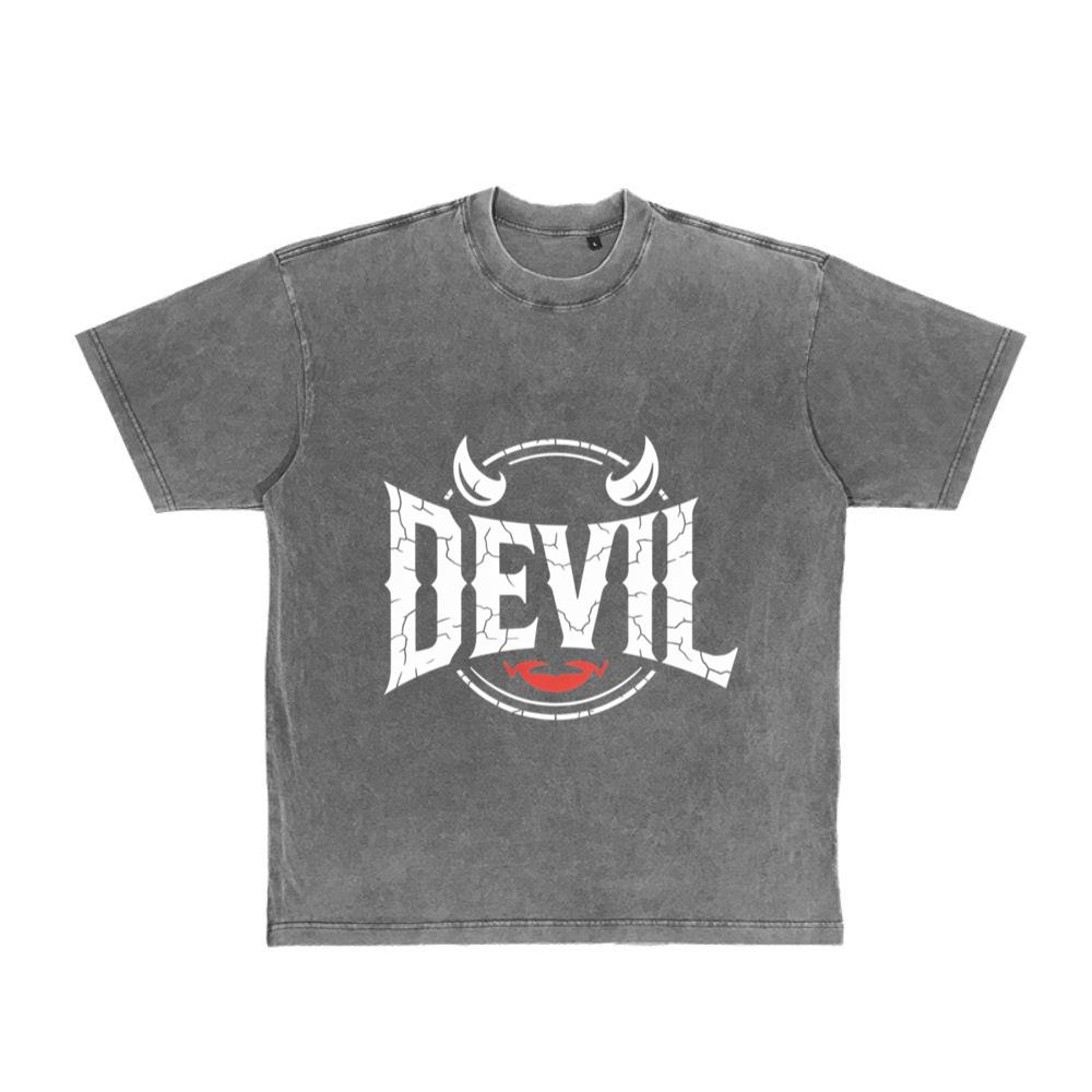 Devil Horns Typography Graphic T-Shirt