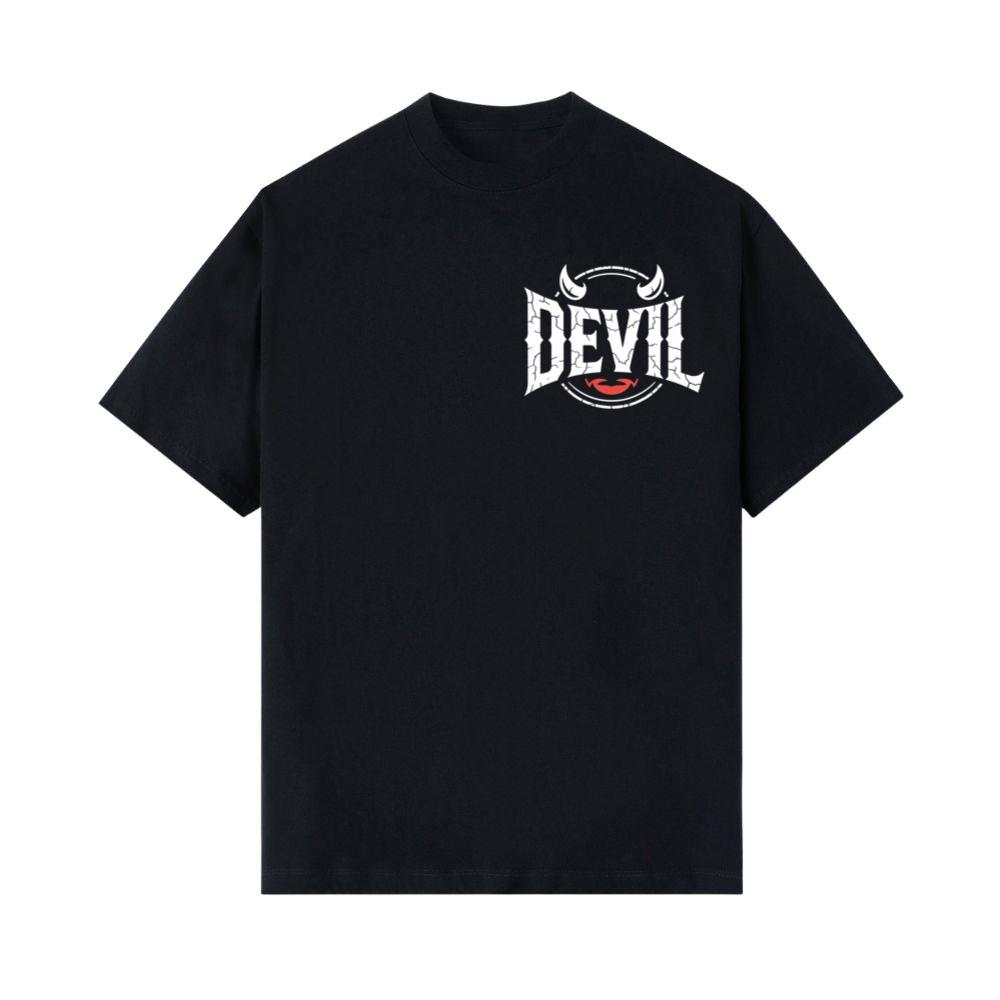 Devil Horns Typography Graphic T-Shirt