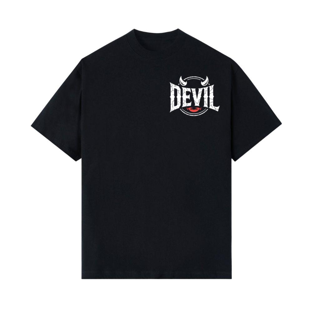 Devil Horns Typography Graphic T-Shirt