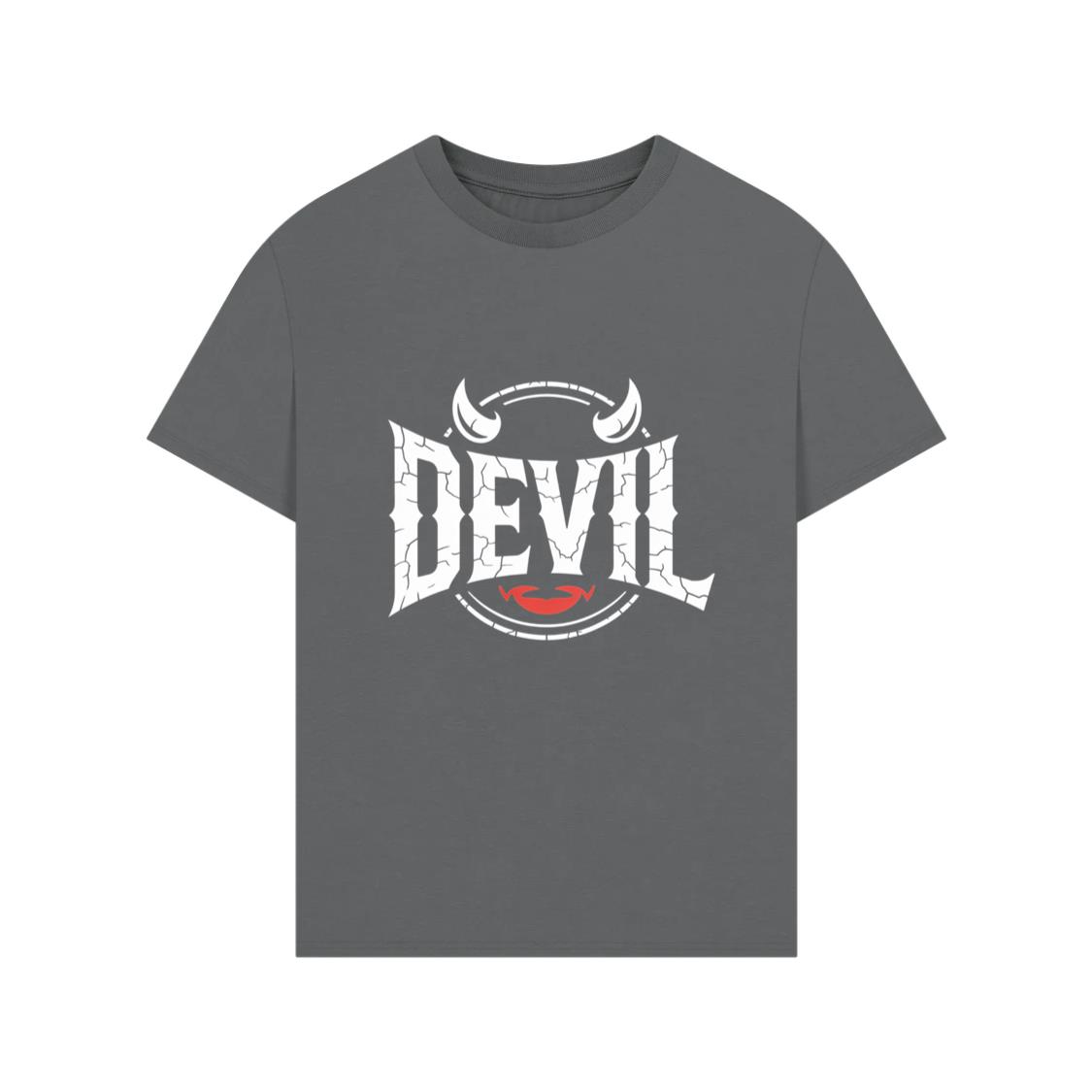 Devil Horns Typography Graphic TShirt Rewinde