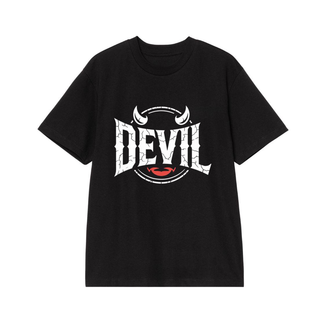 Devil Horns Typography Graphic T-Shirt