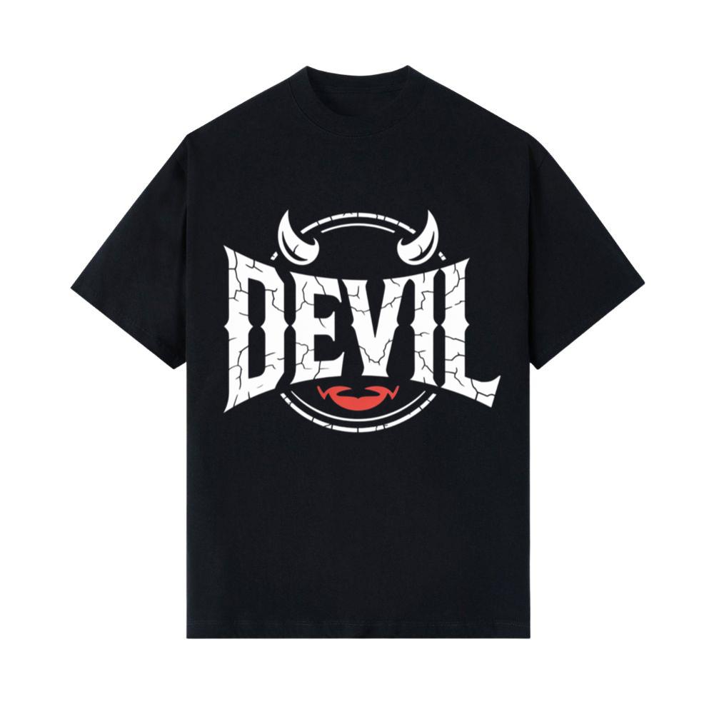 Devil Horns Typography Graphic T-Shirts