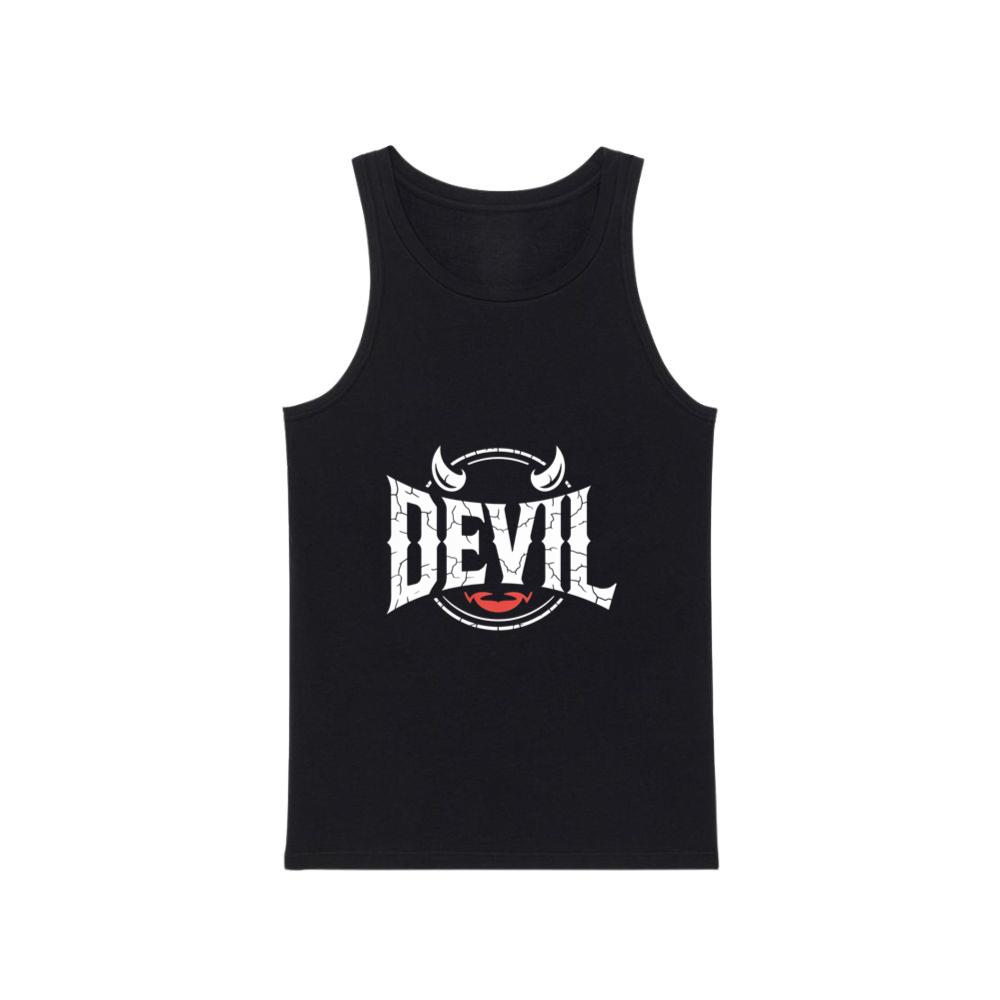 Devil Horns Typography Graphic TankTop Men