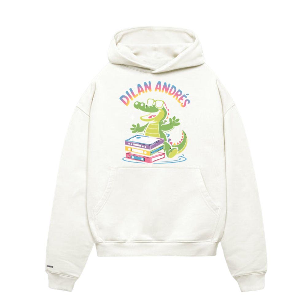Dilan Andres Cartoon Alligator With Cassette Tapes Design Hoodie