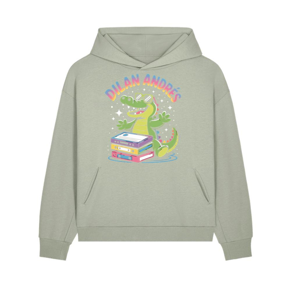 Dilan Andres Cartoon Alligator With Cassette Tapes Design Hoodies