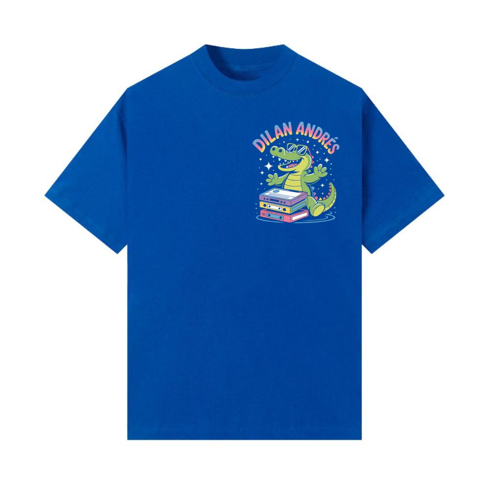 Dilan Andres Cartoon Alligator With Cassette Tapes Design T-Shirt