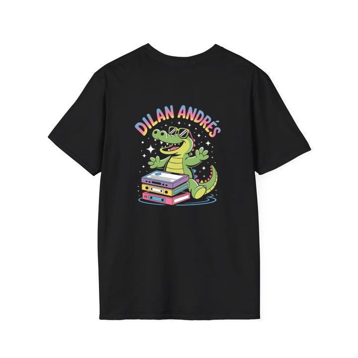 Dilan Andres Cartoon Alligator with Cassette Tapes Design T-Shirt
