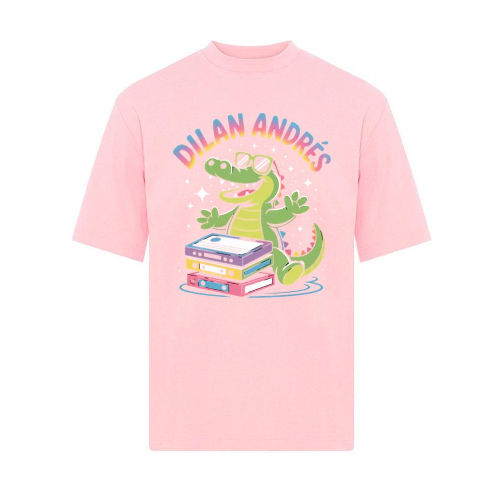 Dilan Andres Cartoon Alligator With Cassette Tapes Design T-Shirt