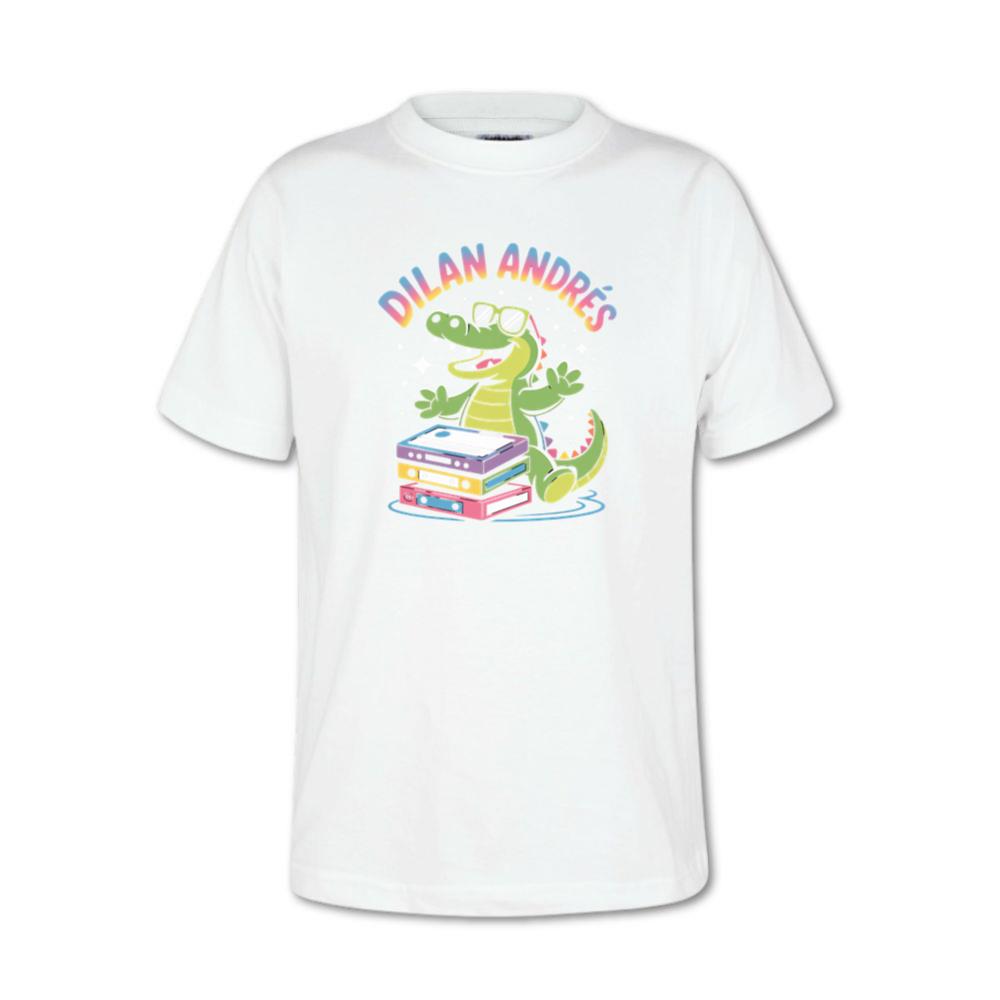 Dilan Andres Cartoon Alligator With Cassette Tapes Design T-Shirts
