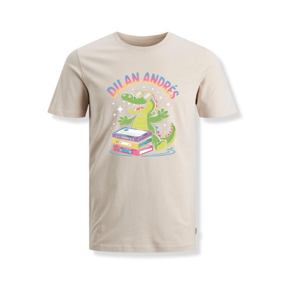 Dilan Andres Cartoon Alligator With Cassette Tapes Design T-Shirts