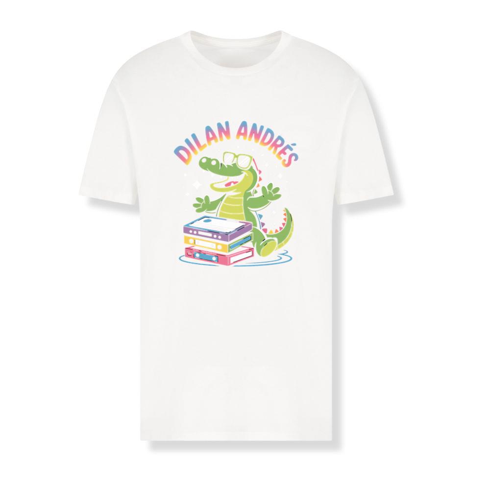 Dilan Andres Cartoon Alligator With Cassette Tapes Design T-Shirts