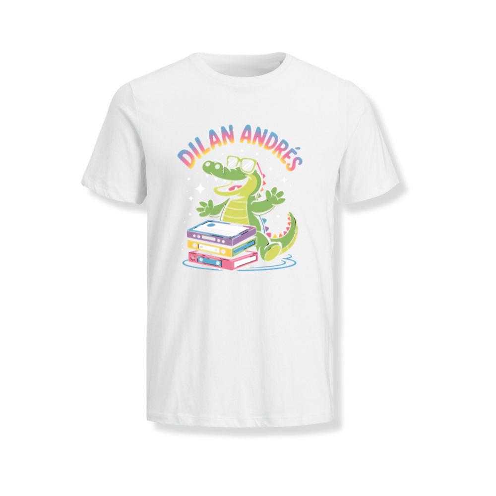 Dilan Andres Cartoon Alligator With Cassette Tapes Design T-Shirts