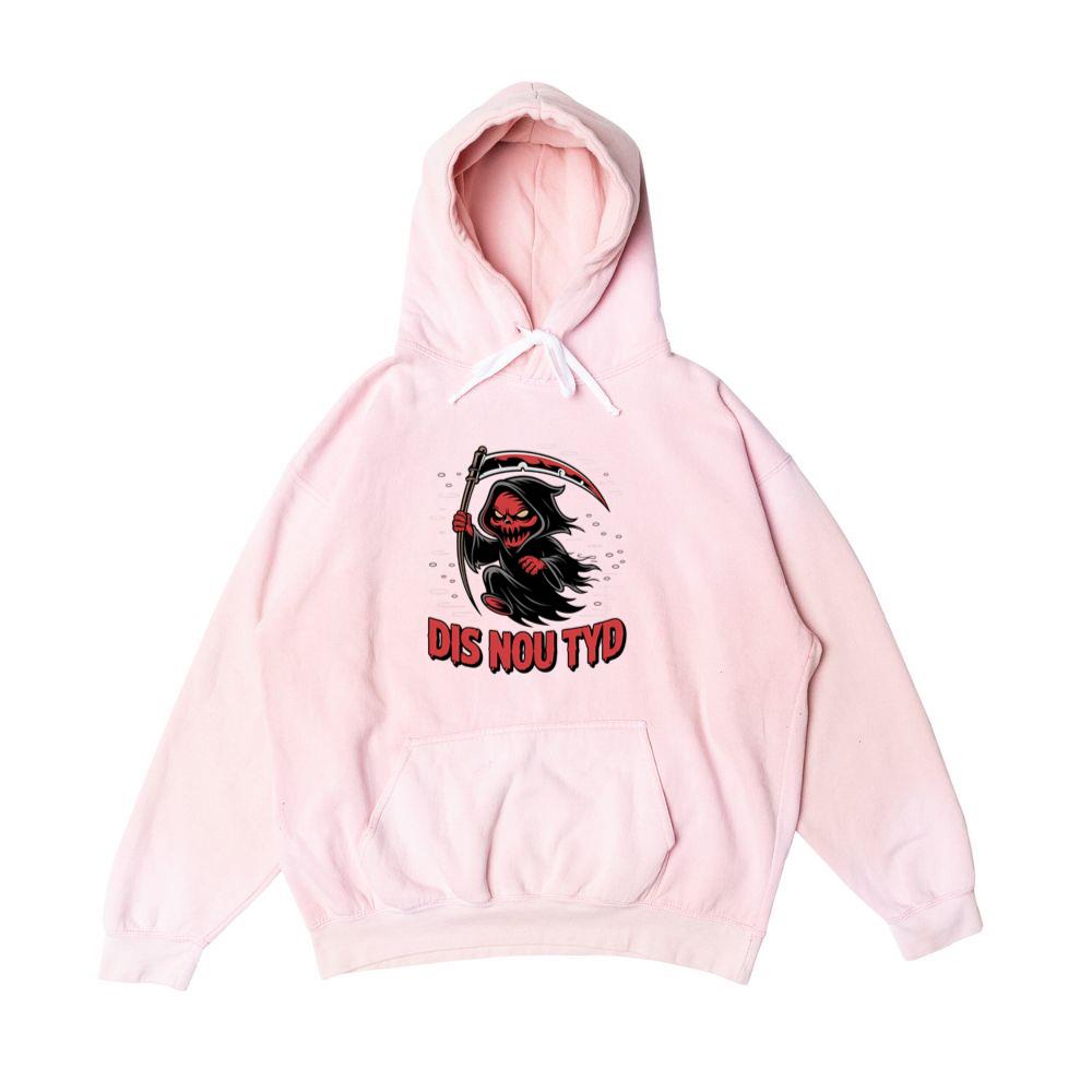 Dis Nou Tyd Skeleton Scythe Horror Graphic Hoodie
