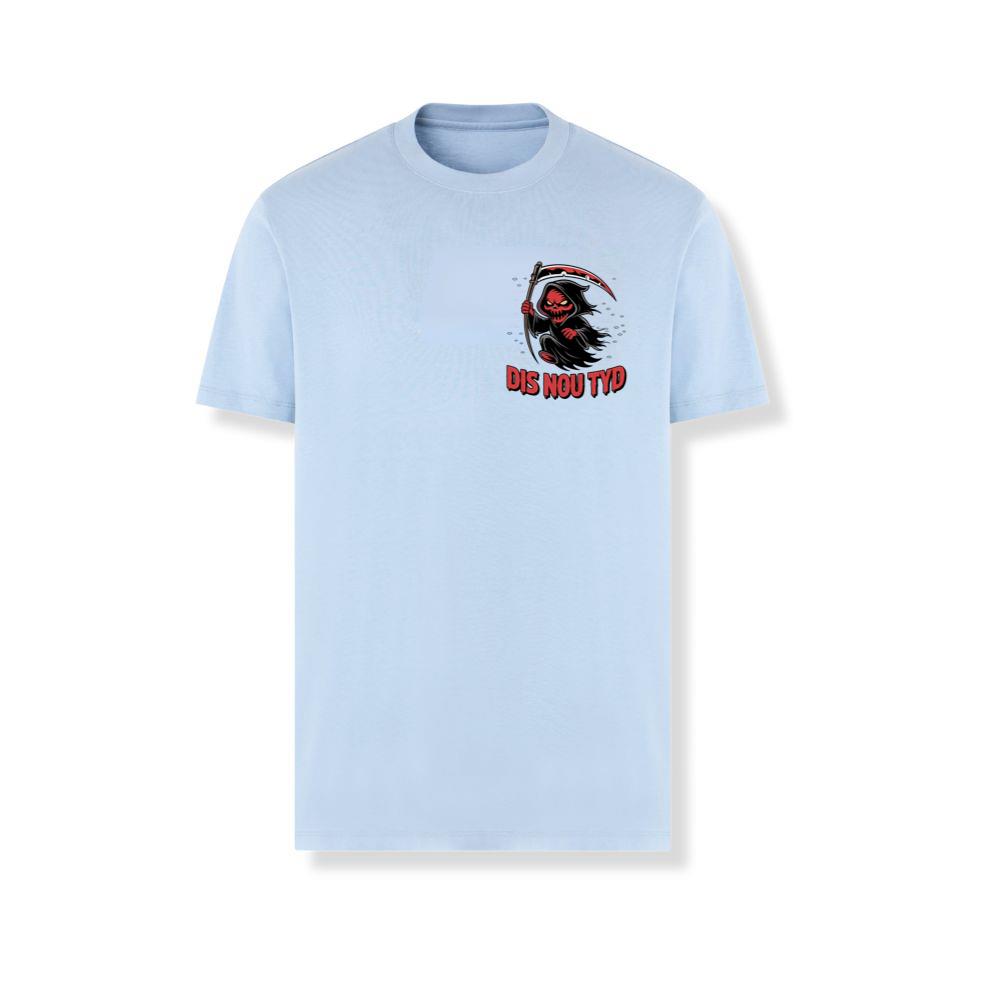 Dis Nou Tyd Skeleton Scythe Horror Graphic T-Shirts