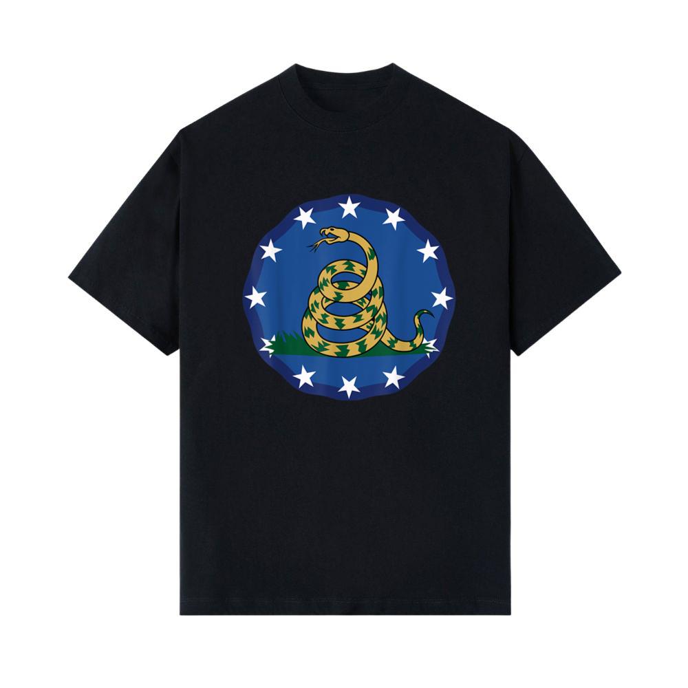 Distressed Flag with Coiled Snake T-Shirt