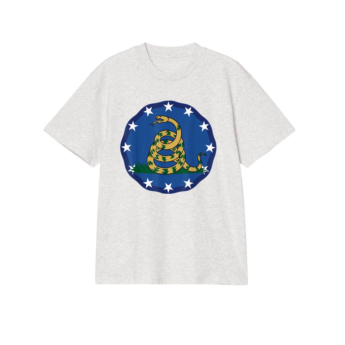 Distressed Flag with Coiled Snake T-Shirt