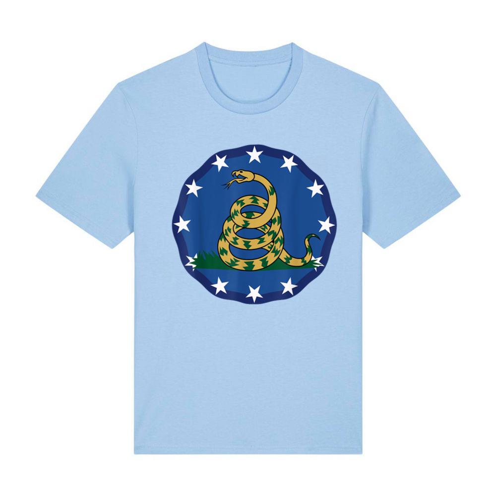 Distressed Flag with Coiled Snake T-Shirt