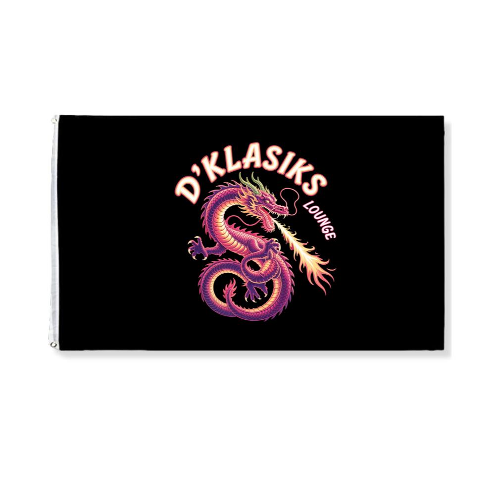 Dklasiks Lounge Dragon Retro Style Design Flag