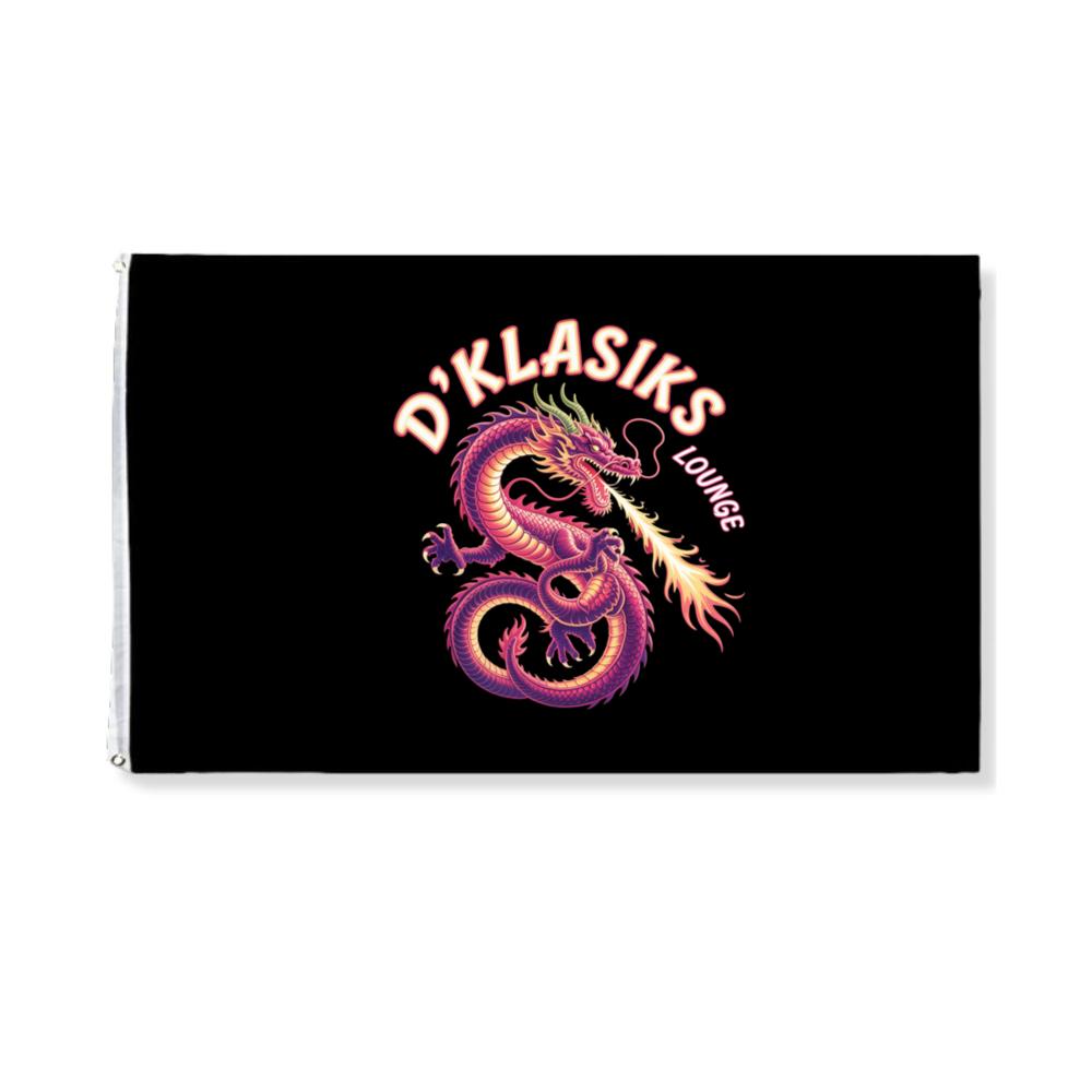 Dklasiks Lounge Dragon Retro Style Design Flag