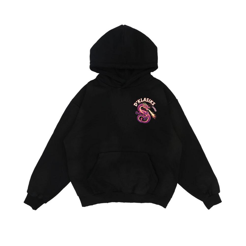Dklasiks Lounge Dragon Retro Style Design Hoodie