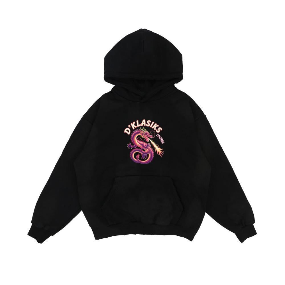 Dklasiks Lounge Dragon Retro Style Design Hoodie