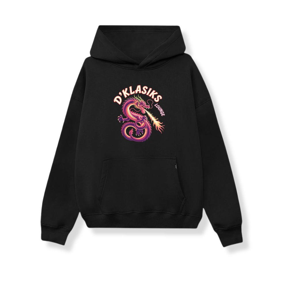 Dklasiks Lounge Dragon Retro Style Design Hoodie