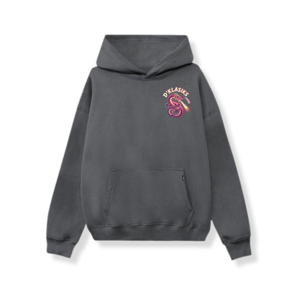 Dklasiks Lounge Dragon Retro Style Design Hoodie - Image 3