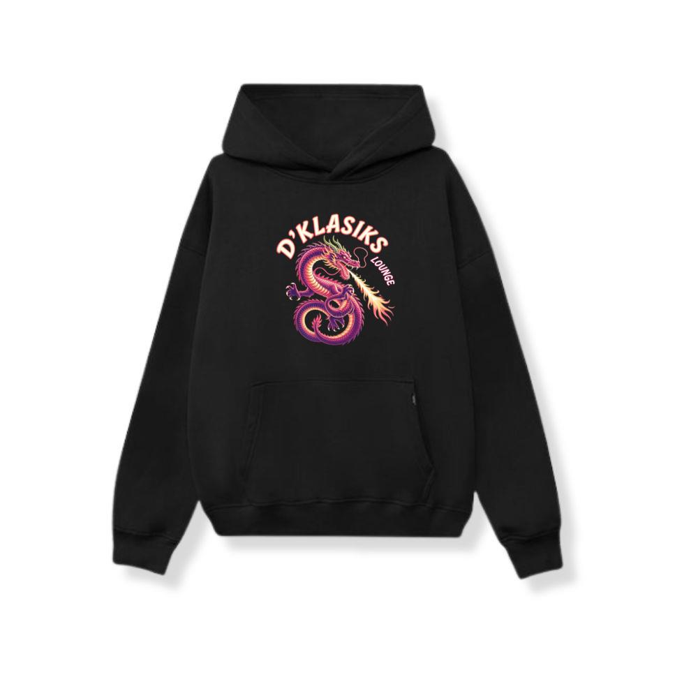 Dklasiks Lounge Dragon Retro Style Design Hoodie
