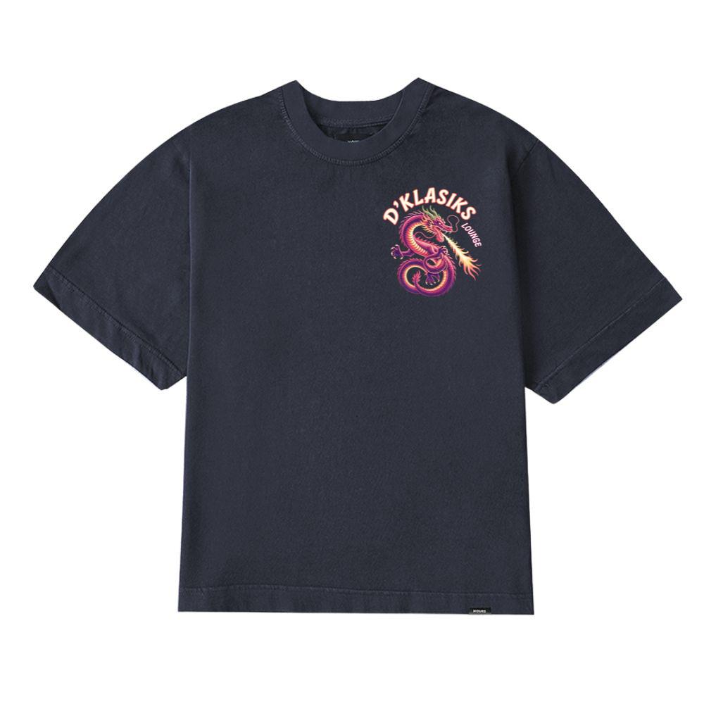 Dklasiks Lounge Dragon Retro Style Design T-Shirt - Image 4