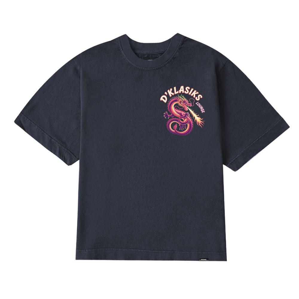 Dklasiks Lounge Dragon Retro Style Design T-Shirt - Image 2