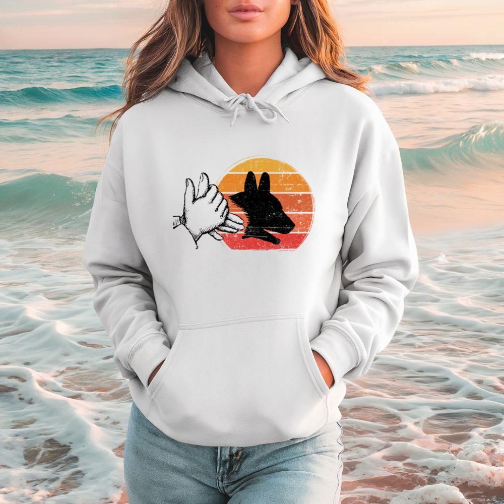 Dog Shadow Art Animal Rescue Pet Lover Graphic Hoodie