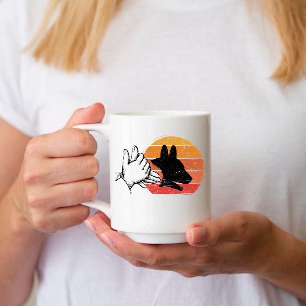Dog Shadow Art Animal Rescue Pet Lover Graphic Mug