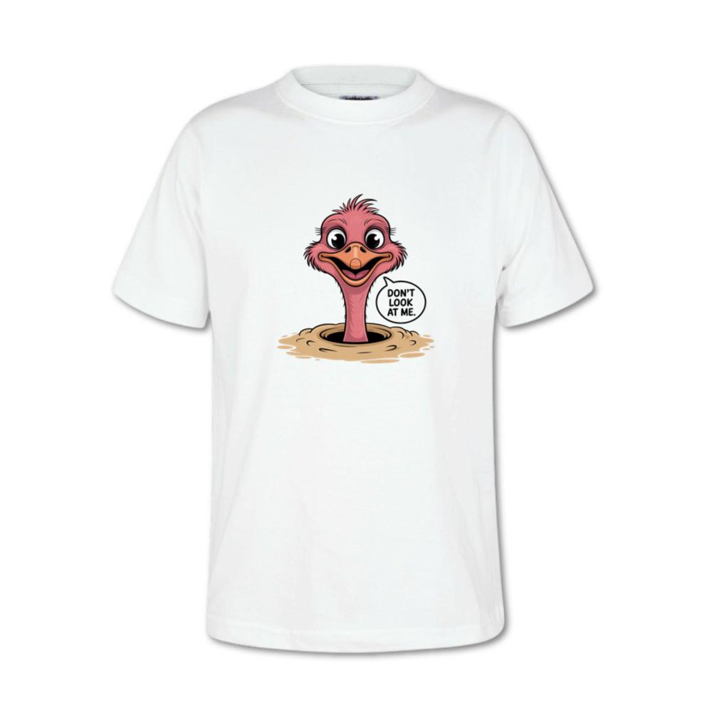 Don’t Look at Me Funny Ostrich Head Artwork T-Shirt