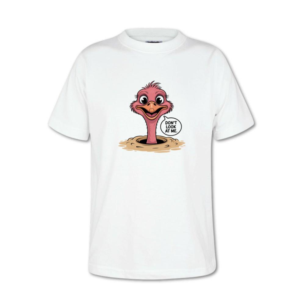 Don’t Look at Me Funny Ostrich Head Artwork T-Shirts