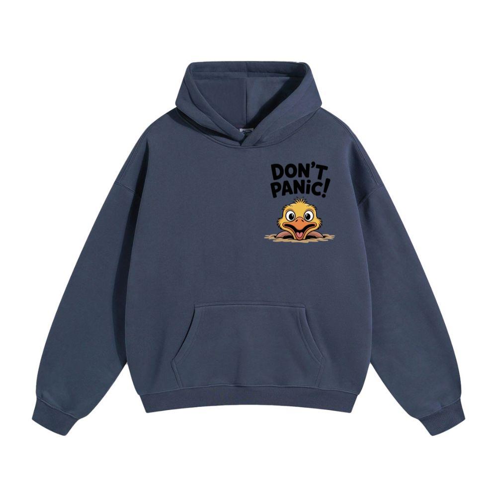 Don’t Panic Surprised Duck Cartoon Artwork Hoodie - Image 2