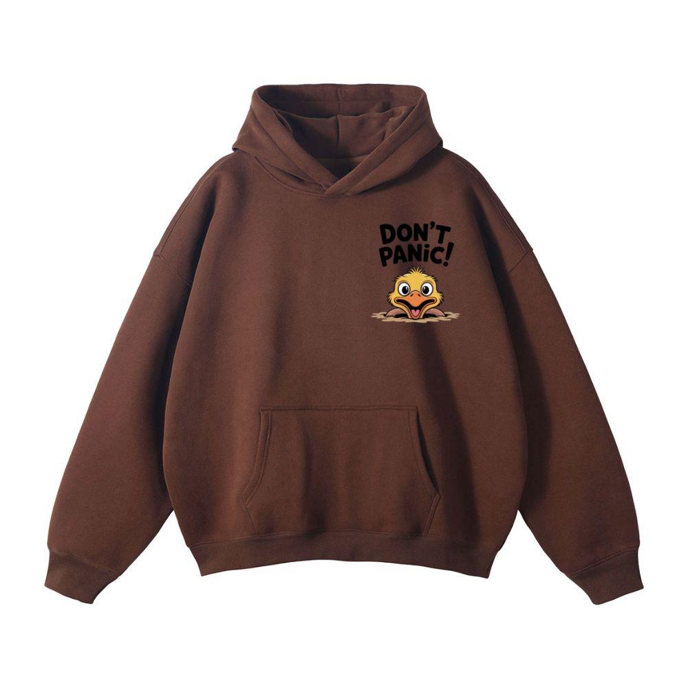 Don’t Panic Surprised Duck Cartoon Artwork Hoodie - Image 3