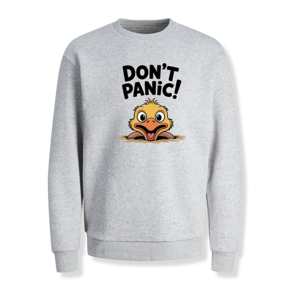 Don’t Panic Surprised Duck Cartoon Artwork Sweatshirt