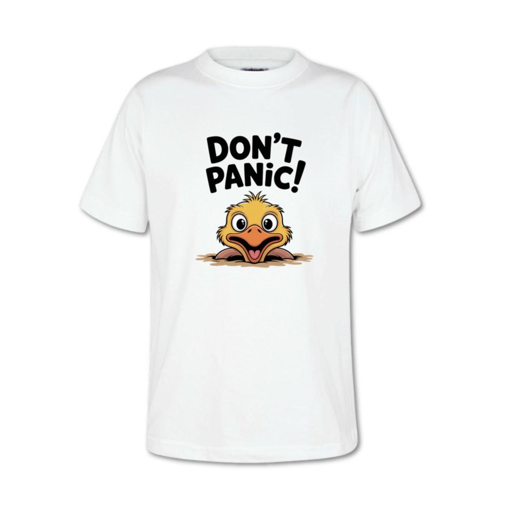 Don’t Panic Surprised Duck Cartoon Artwork T-Shirt
