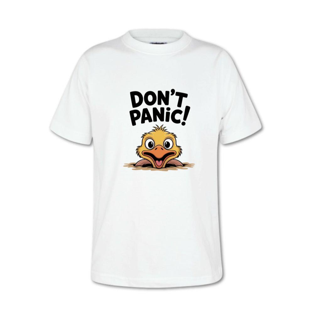 Don’t Panic Surprised Duck Cartoon Artwork T-Shirt